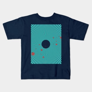 Geometric black hole line art design Kids T-Shirt